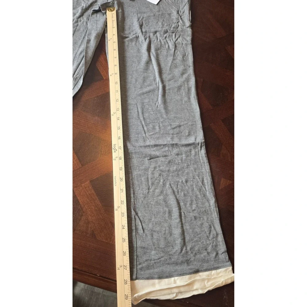 Haven Well Within Tencel Lyocell‎ Wide Leg Lounge Pants Gray Cream XS NWT